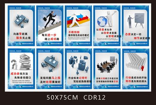 3D商务小人电子科技公司展板企业文化模板